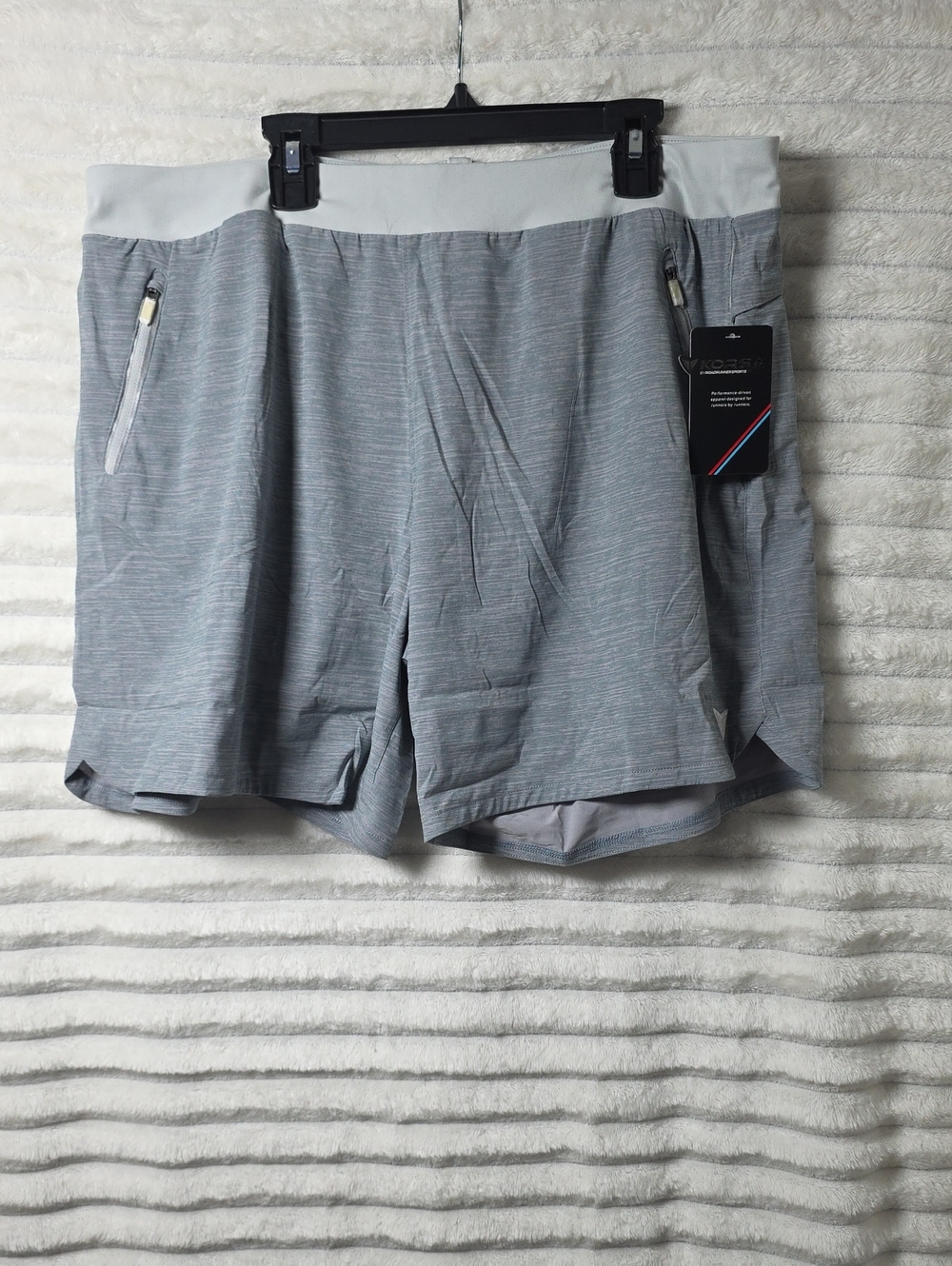 0484 Korsa Gray Women's Athletic Shorts with Built In Underwear; XL